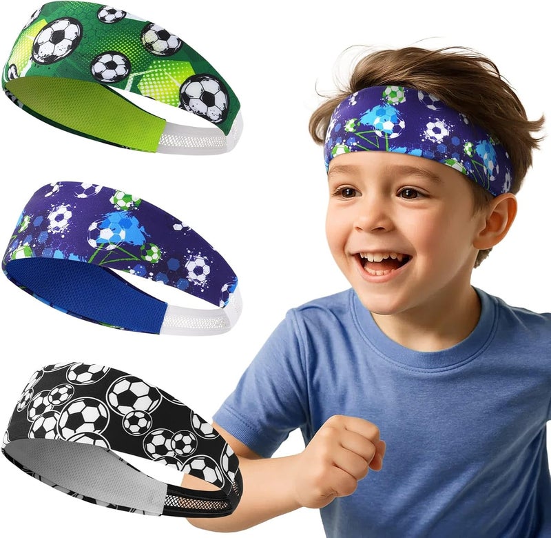 WAWSAM Kids Sports Headbands for Boys - Soccer Sweatbands for Kids, Athletic Headbands for Running, Basketball, Football, and Outdoor Play, Ages 4-9 - Image 1
